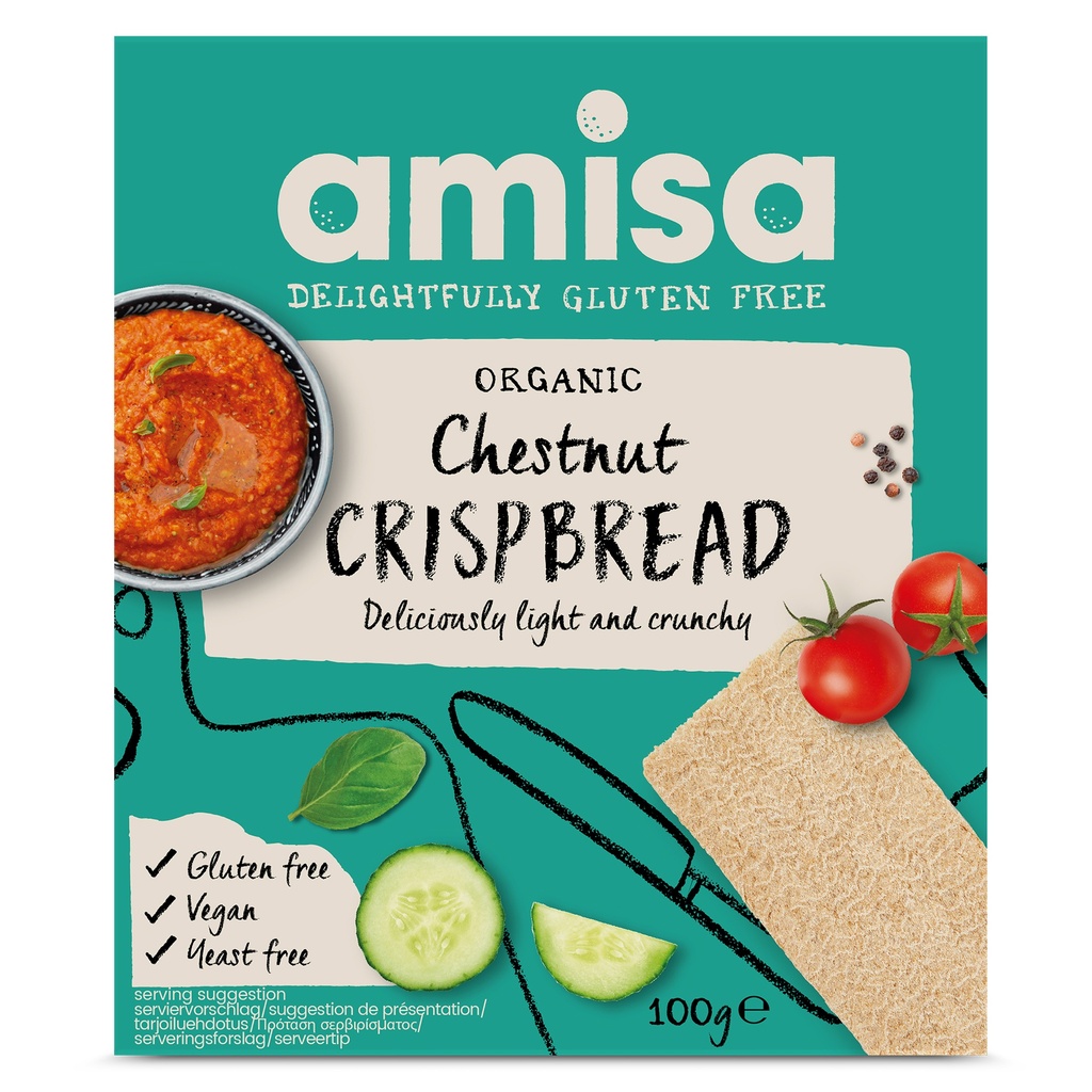 Amisa Organic GF Crispbread - Chestnut X 12 X 100g
