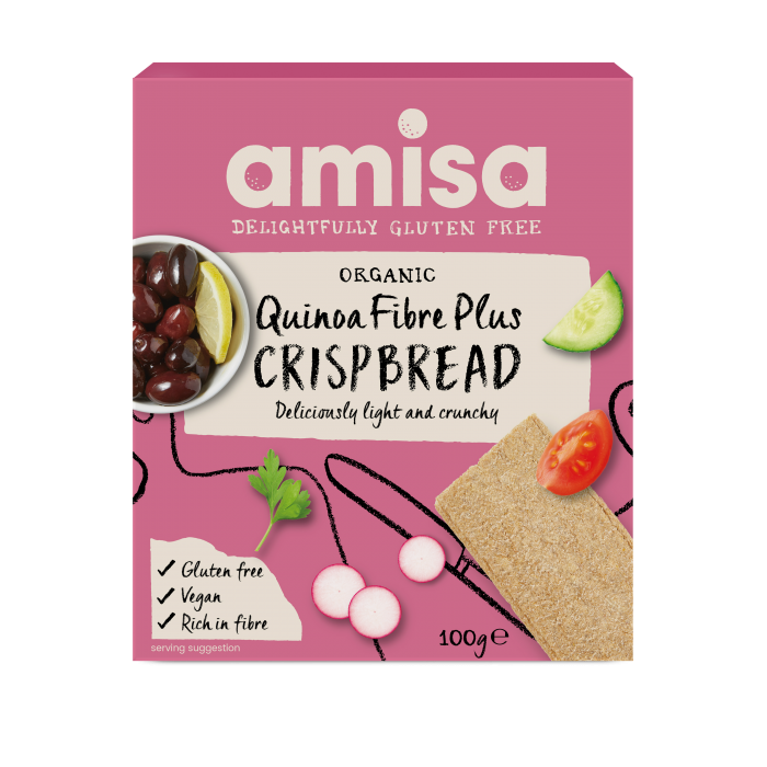 Amisa Organic GF Crispbread - Quinoa Fibre Plus X 12 X 100g