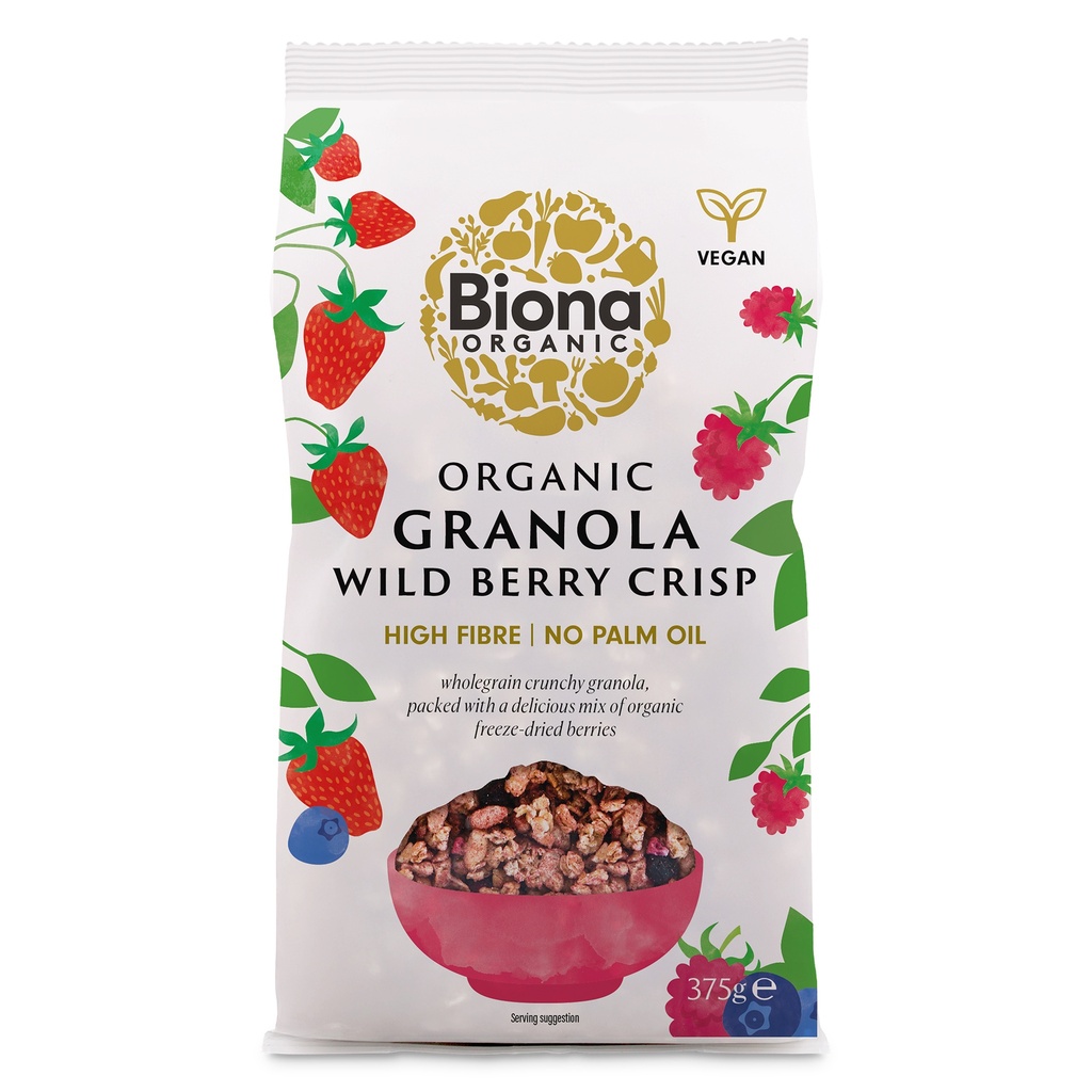 Biona Organic Granola - Wild Berry Crispy X 6 X 375g