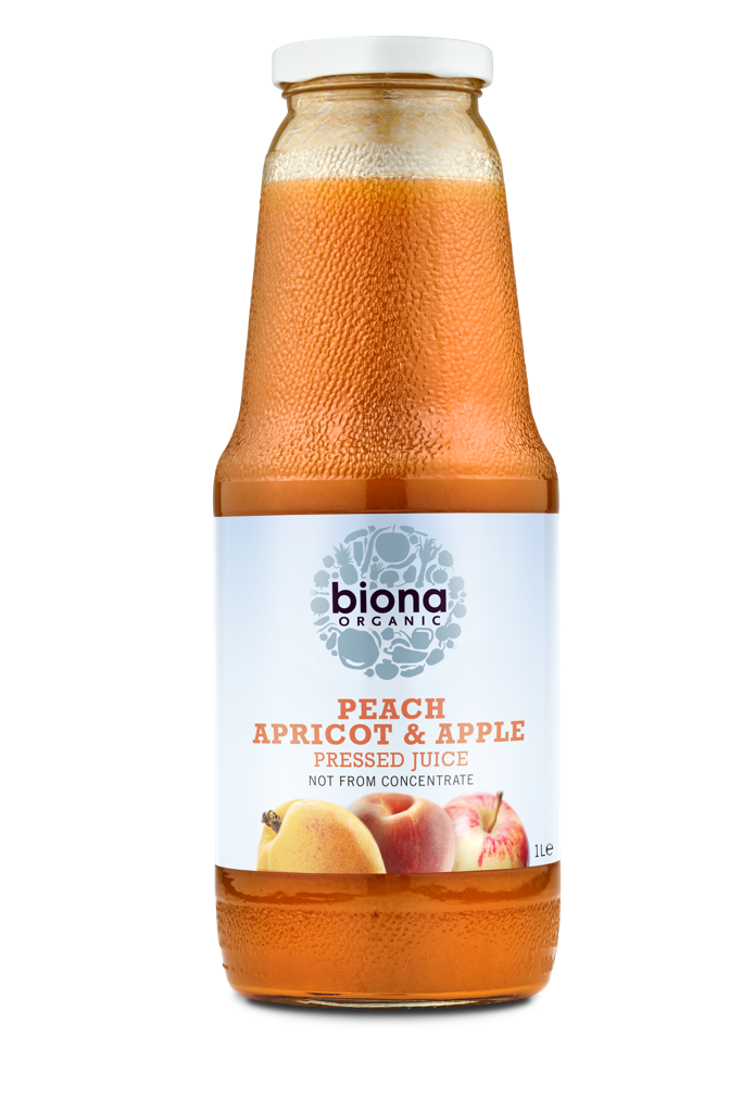 Biona Organic Pressed Fruit Juice - Peach, Apricot & Apple X 6 X 1L