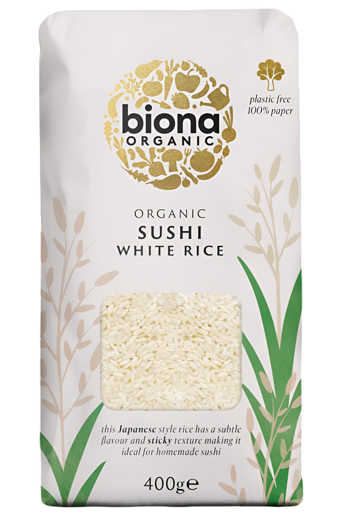 Biona Organic Rice - Sushi White X 6 X 400g