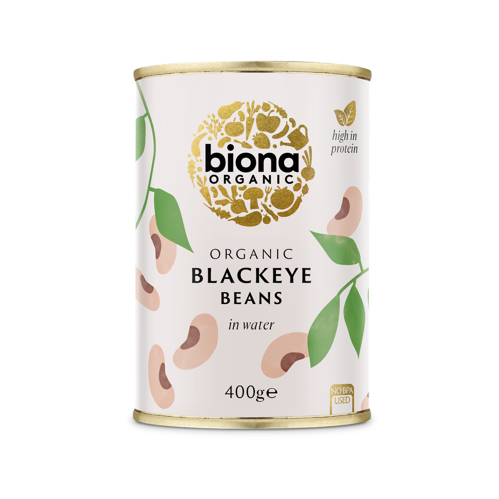 Biona Organic Veg & Pulse Cans - Blackeye Beans X 6 X 400g
