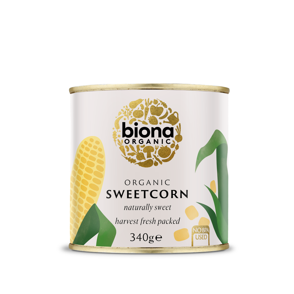 Biona Organic Veg & Pulse Cans - Sweetcorn X 6 X 340g