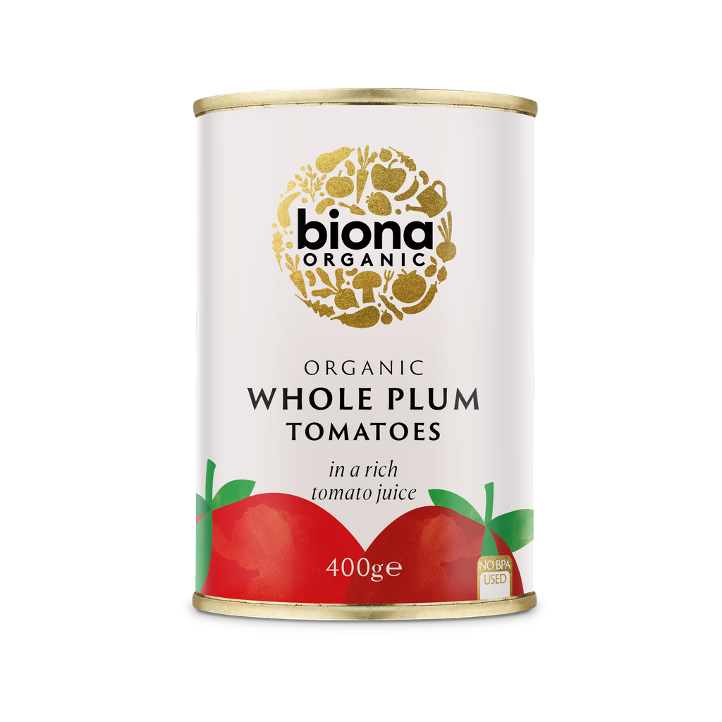 Biona Organic Veg & Pulse Cans - Tomatoes Plum X 12 X 400g