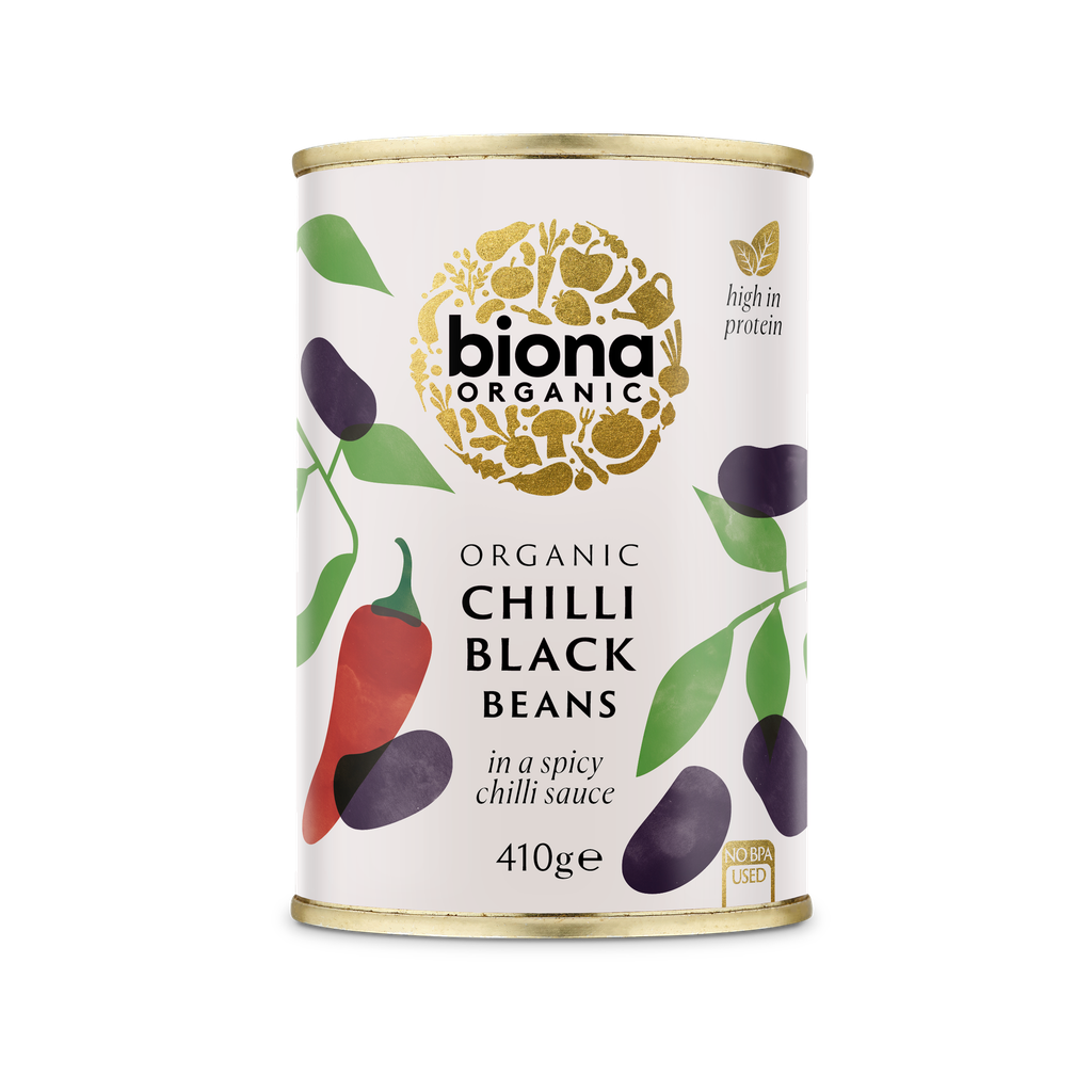 Biona Organic Veg & Pulse Cans - Chilli Black Beans X 6 X 410g