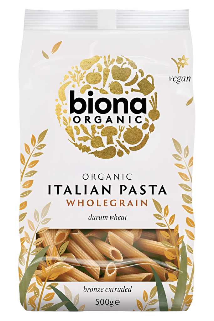 Biona Organic Wheat Pasta - Penne Wholewheat 500g