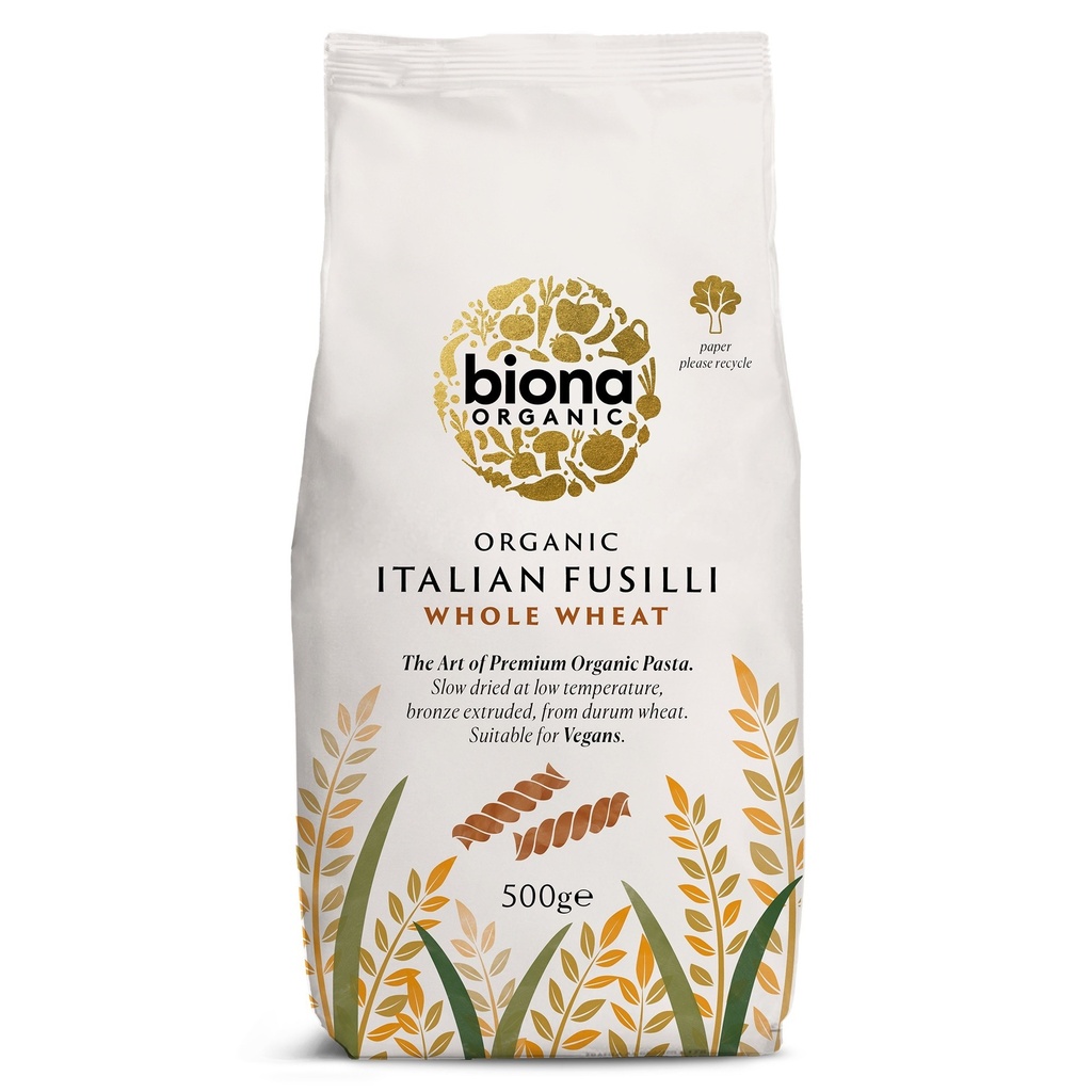 Biona Organic Wheat Pasta - WHOLEWHEAT Fusilli 500g