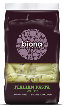 Biona Organic Wheat Pasta - Rigatoni White 500g