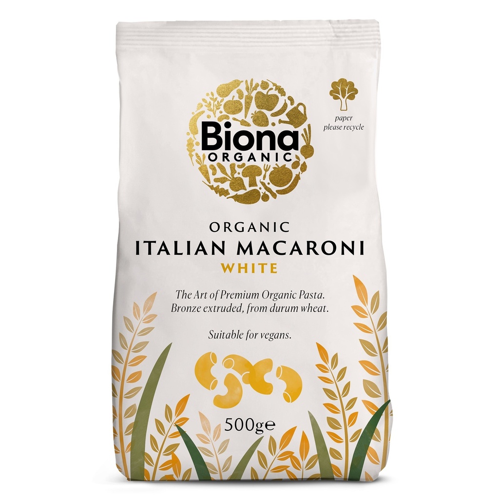 Biona Organic Wheat Pasta - WHITE Macaroni 500g