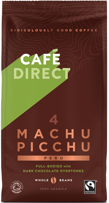 Cafe Direct Coffee - WHOLE BEAN Machu Picchu Organic X 6 X 200g
