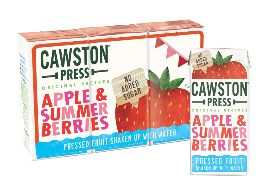 Cawston Press Kids Fruit Water - Apple & Summer Berries (3x200ml) X 6 X 600ml