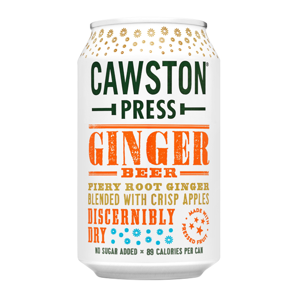 Cawston Press Sparkling Water - CAN Ginger Beer X 24 X 330ml