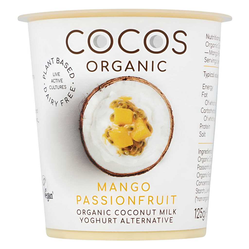Cocos Organic Vegan Coconut Yoghurt - SMALL Mango and Passionfruit 125g