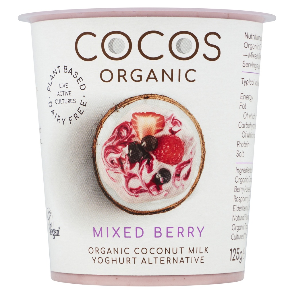 Cocos Organic Vegan Coconut Yoghurt - SMALL Mixed Berry 125g