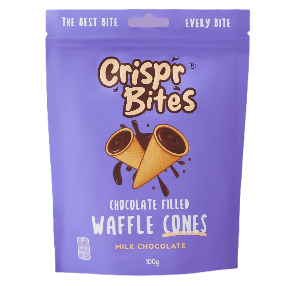 Crispr Bites Waffle Cones - Chocolate Filled Milk X 9 X 100g