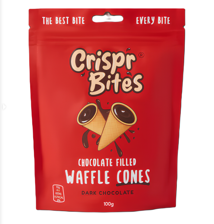 Crispr Bites Waffle Cones - Chocolate Filled Dark X 9 X 100g