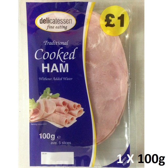 Delicatessen Sliced Meats PM £1 - Cooked Ham 90g
