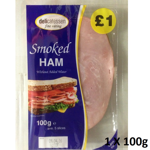 Delicatessen Sliced Meats PM £1 - Smoked Ham 90g