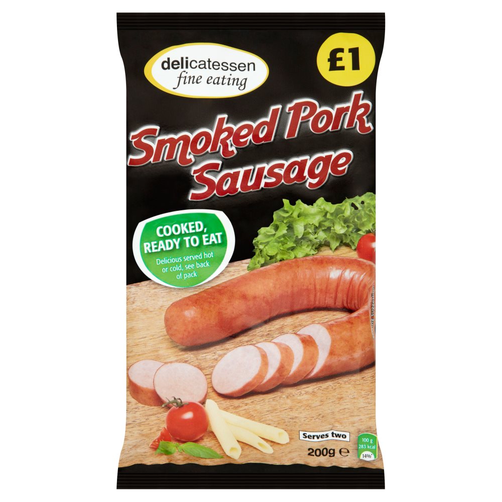 Delicatessen Smoked Pork Sausage PM £1 - 130g