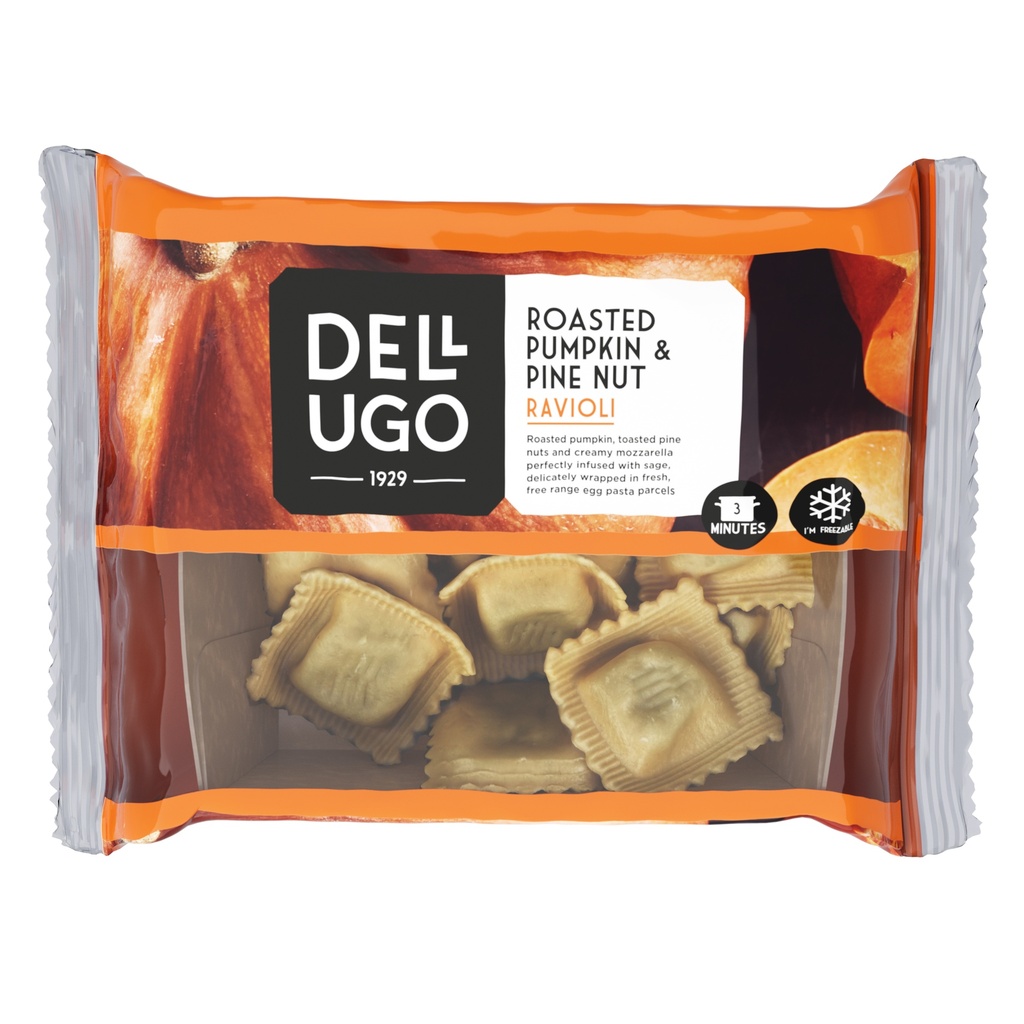 Dell Ugo Fresh Filled Pasta - Pumpkin and Pinenut Ravioli 250g
