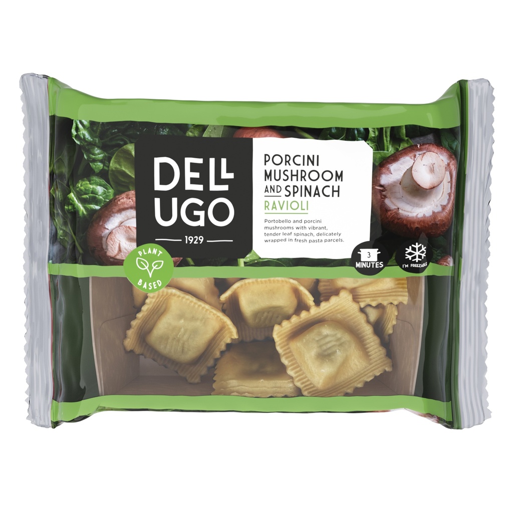 Dell Ugo Fresh Filled Pasta - Ravioli Porcini Mushroom & Spinach 250g
