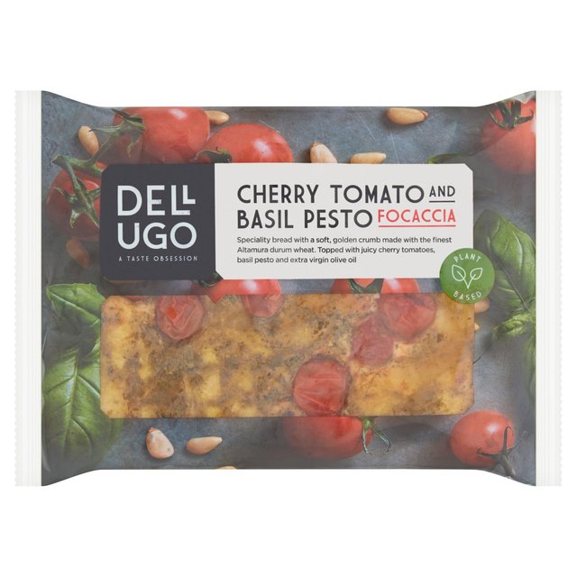 Dell Ugo Fresh Focaccia - Cherry Tomato & Basil Pesto 210g