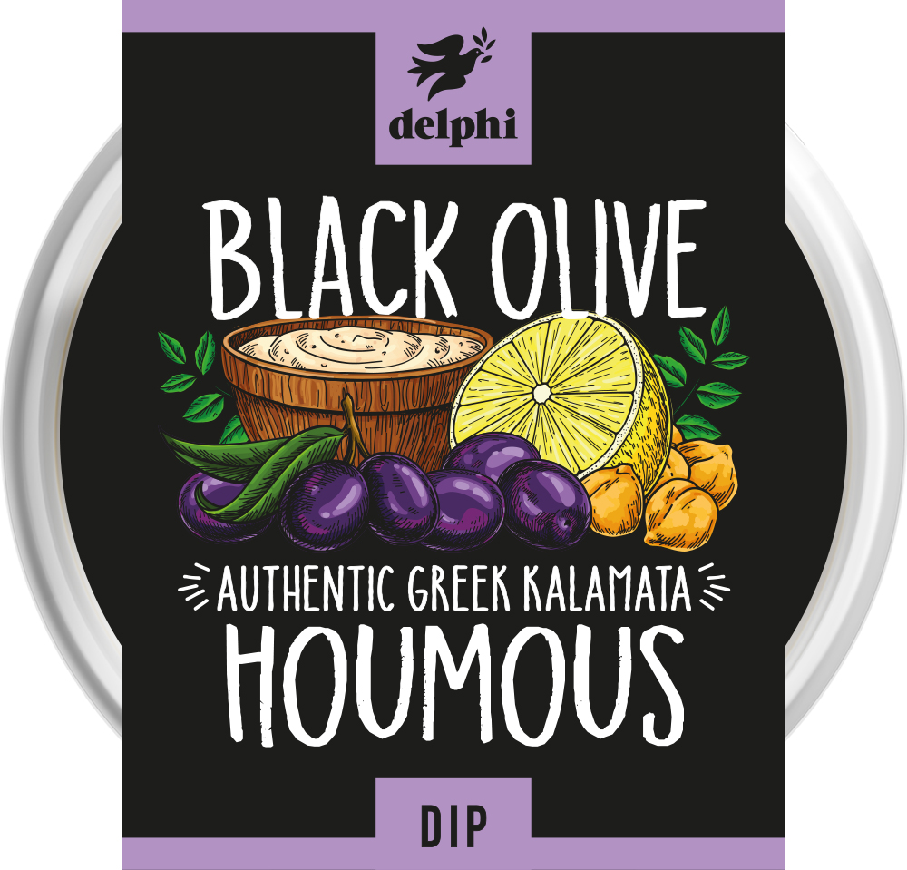 Delphi Dips - Black Olive Houmous 170g