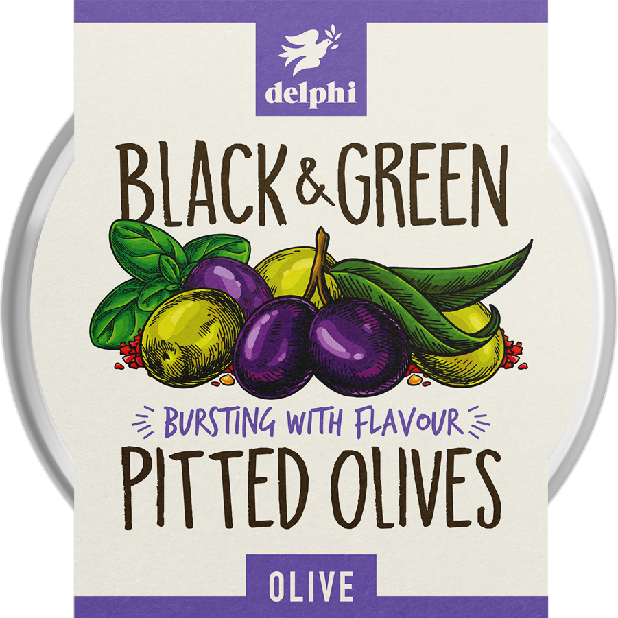 Delphi Olives and Tapas - Black and Green Olives 160g