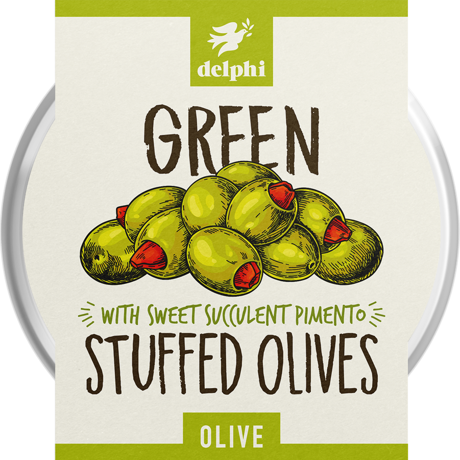 Delphi Olives and Tapas - Green Stuffed Olives 160g