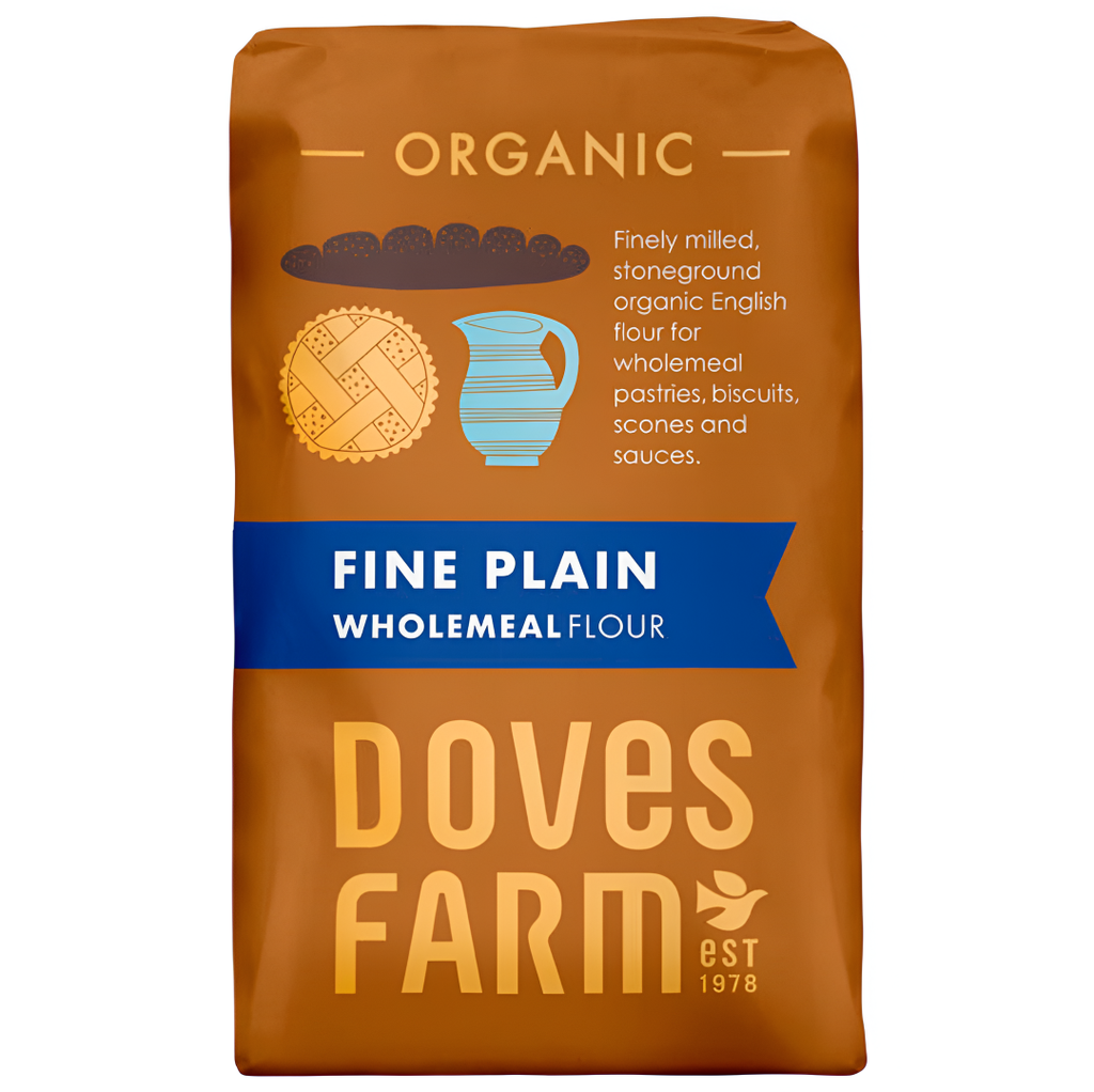 Doves Farm Flour - Organic Fine Plain Wholemeal Flour X 5 X 1kg