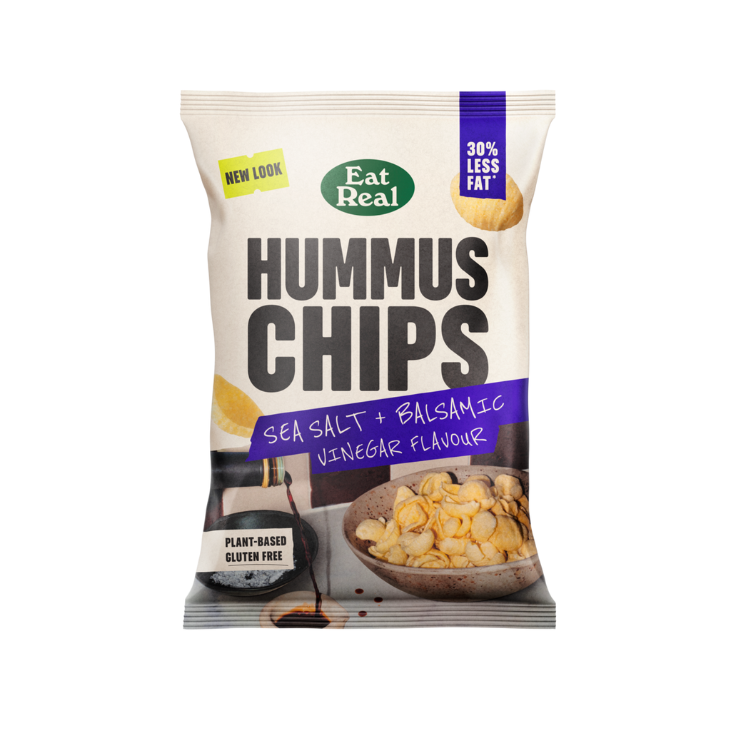 [33% OFF] Eat Real Hummus Chips - Sea Salt & Balsamic Vinegar X 10 X 110g