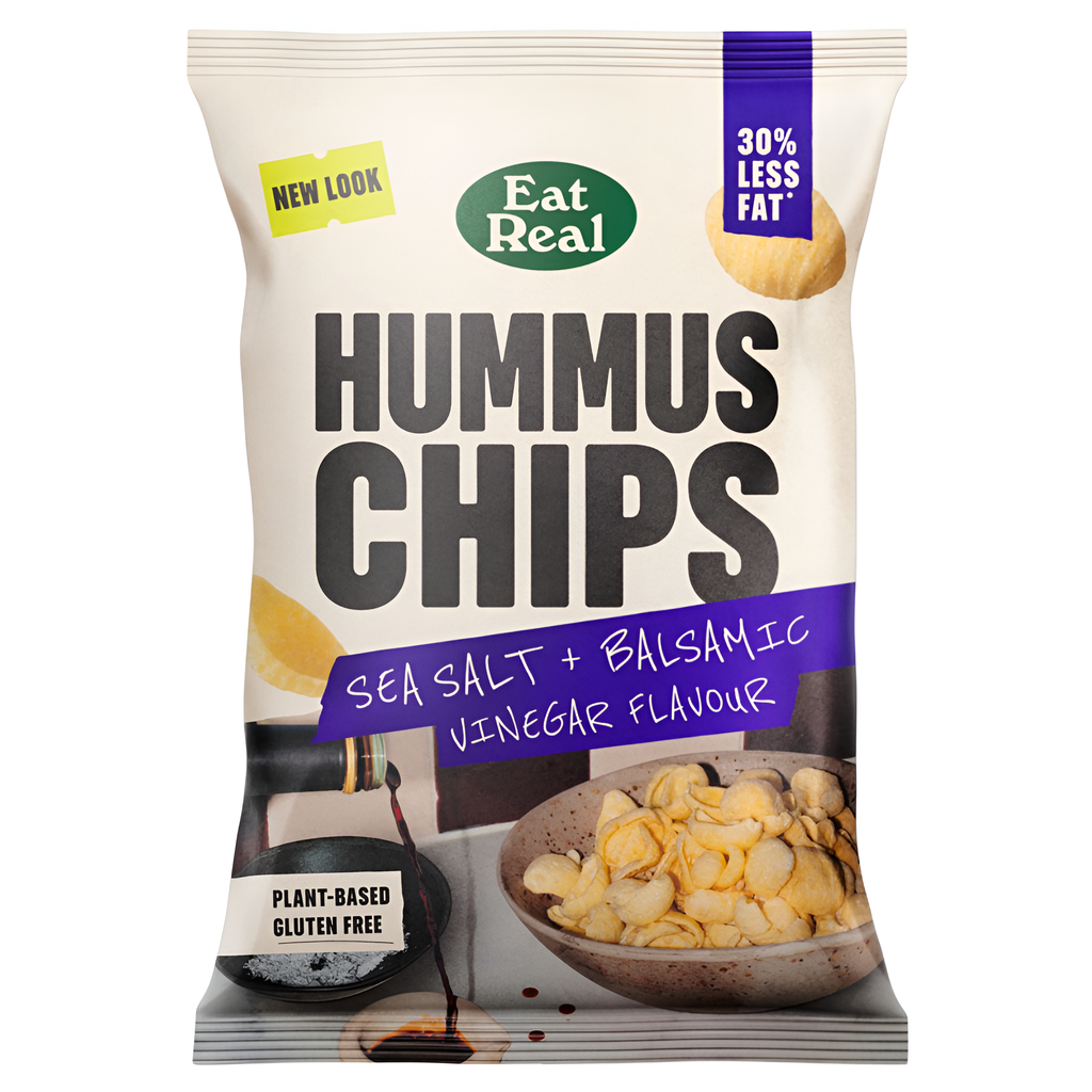 Eat Real Hummus Chips - Sea Salt & Balsamic Vinegar X 10 X 110g