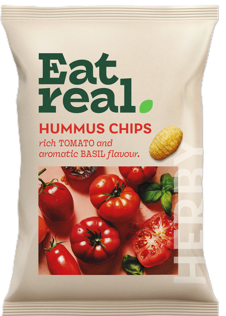 Eat Real Hummus Chips - Tomato and Basil X 10 X 110g