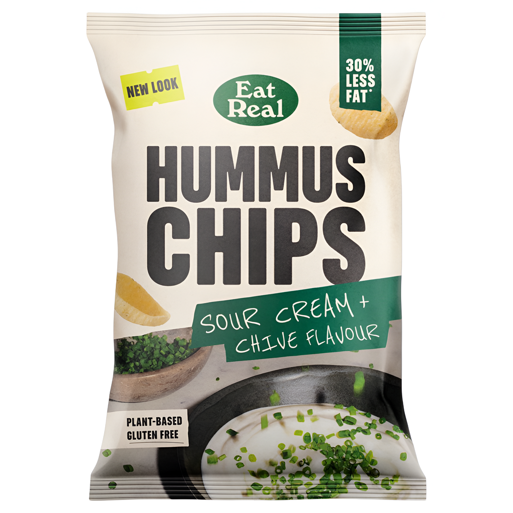 Eat Real Hummus Chips - Sour Cream & Chive X 10 X 110g