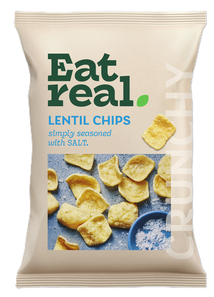 Eat Real Lentil Chips - Sea Salt X 10 X 95g