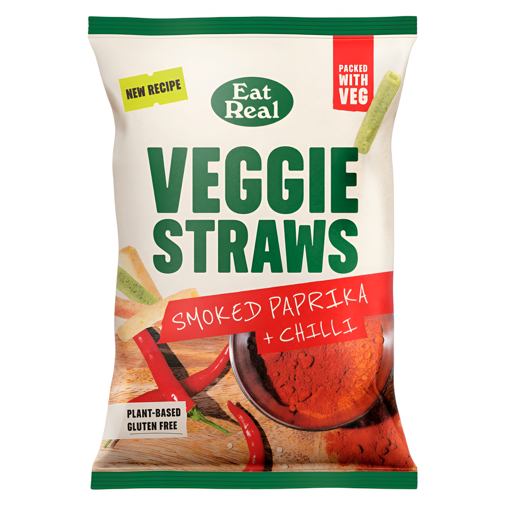 Eat Real Veggie Straw - Smoked Paprika and Chilli X 10 X 110g
