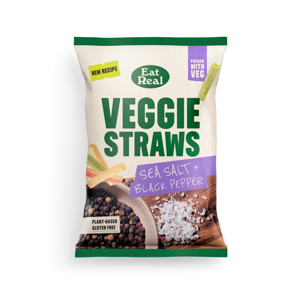 [33% OFF] Eat Real Veggie Straw - Sea Salt and Black Pepper X 10 X 110g