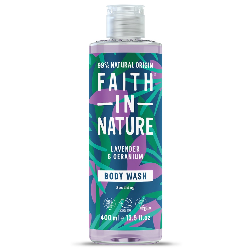 Faith In Nature Body Wash - Lavender & Geranium X 6 X 400ml