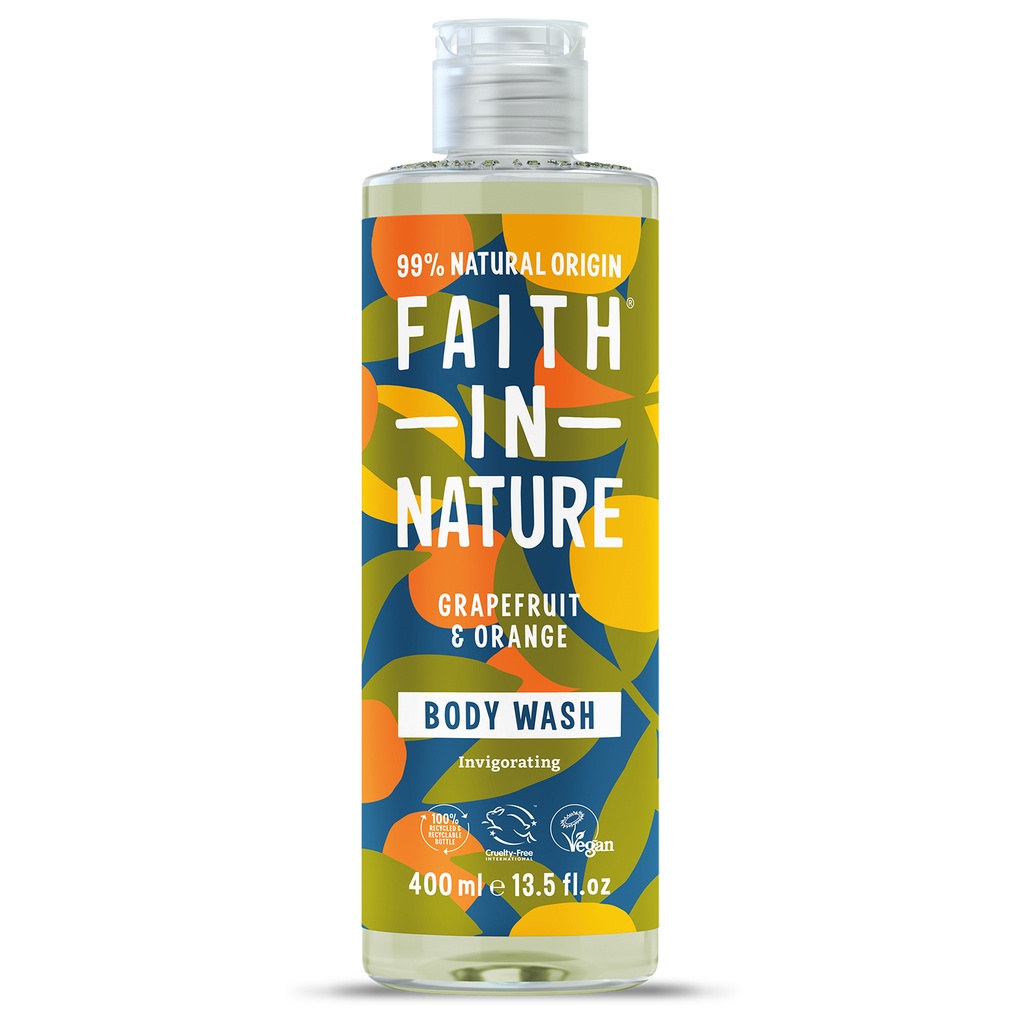 Faith In Nature Body Wash - Grapefruit & Orange X 6 X 400ml