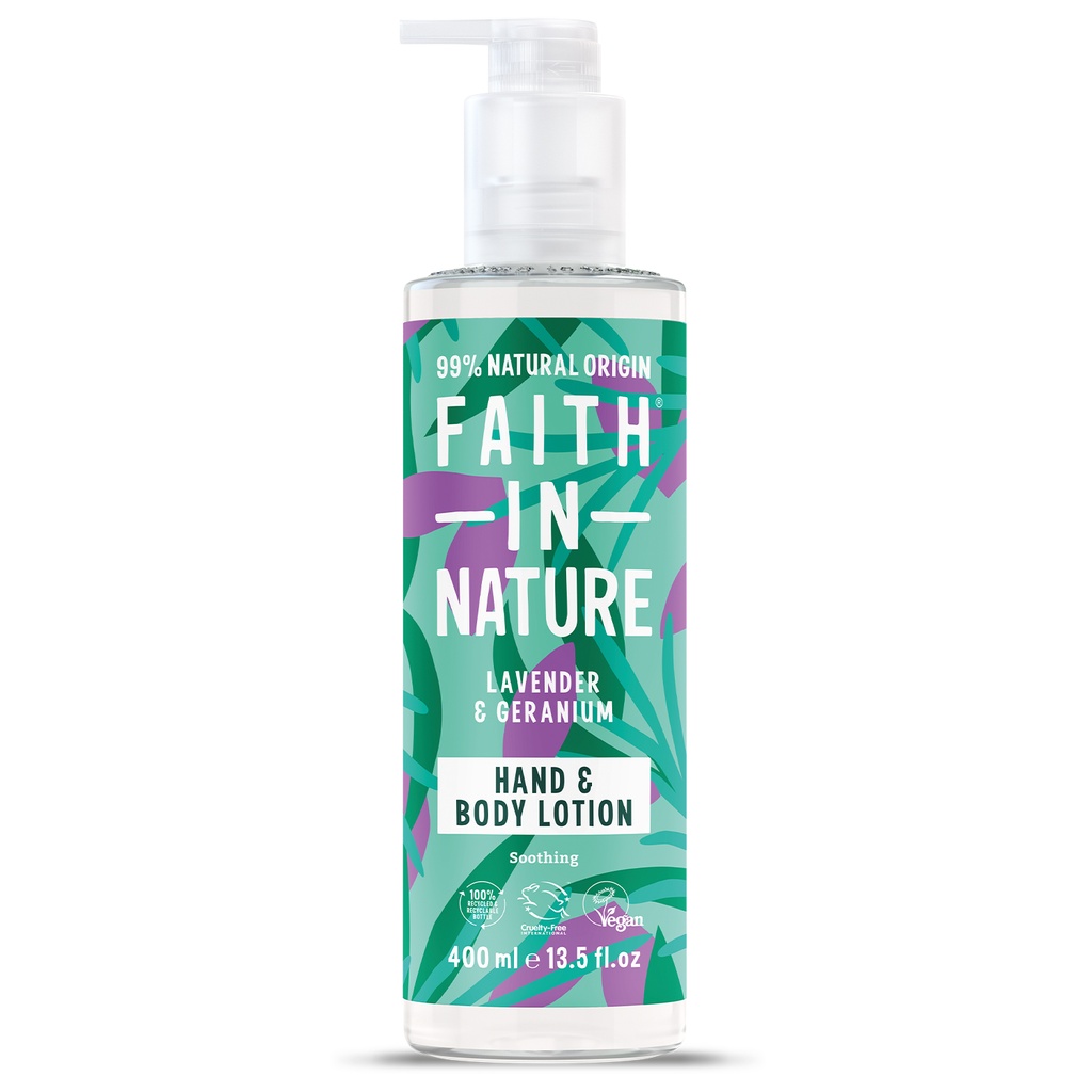 Faith In Nature Hand n Body Lotion - Lavender and Geranium X 6 X 400ml