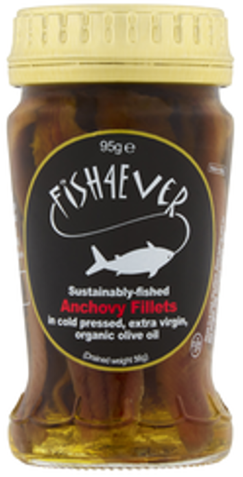 Fish 4 Ever Organic Anchovy - Fillets in Extra Virgin Olive Oil X 12 X 95g