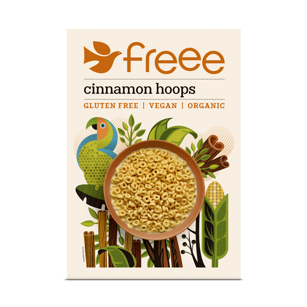 Freee Organic Gluten Free Cereal - Cinnamon Hoops X 5 X 300g