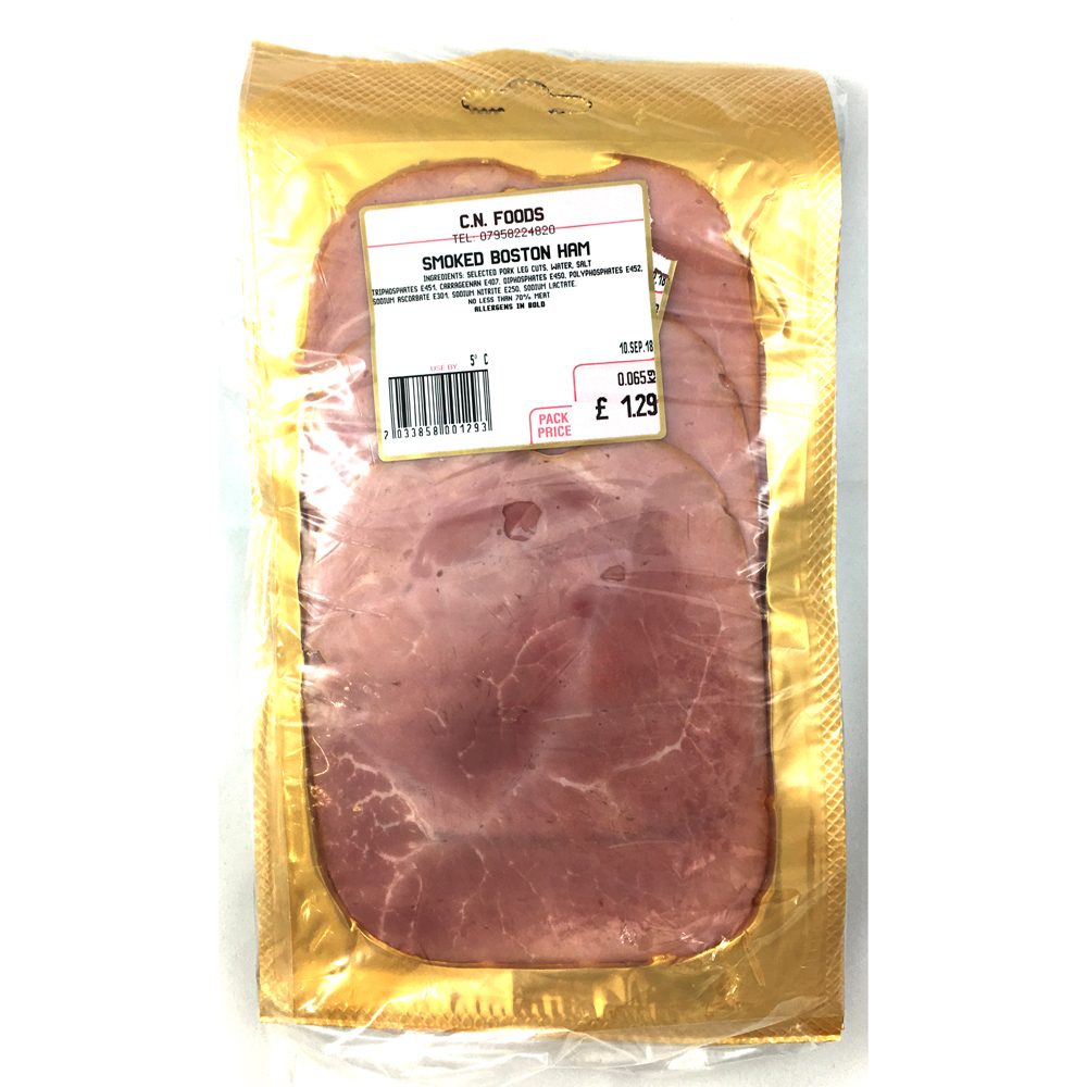 Fulwell Sliced Meats - Ham Smoked Boston £1.99 X 6 X 90g
