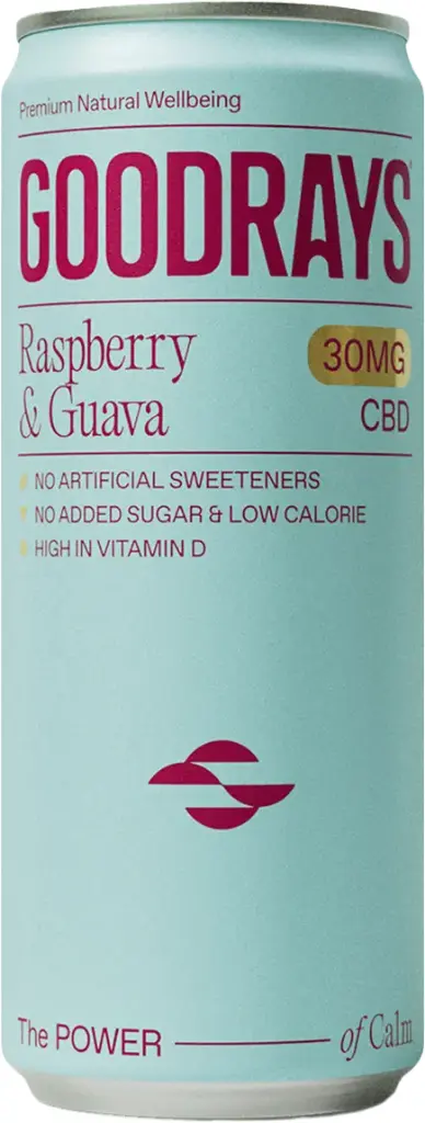 [20% OFF] Goodrays 30mg CBD Seltzer - Raspberry & Guava X 12 X 250ml