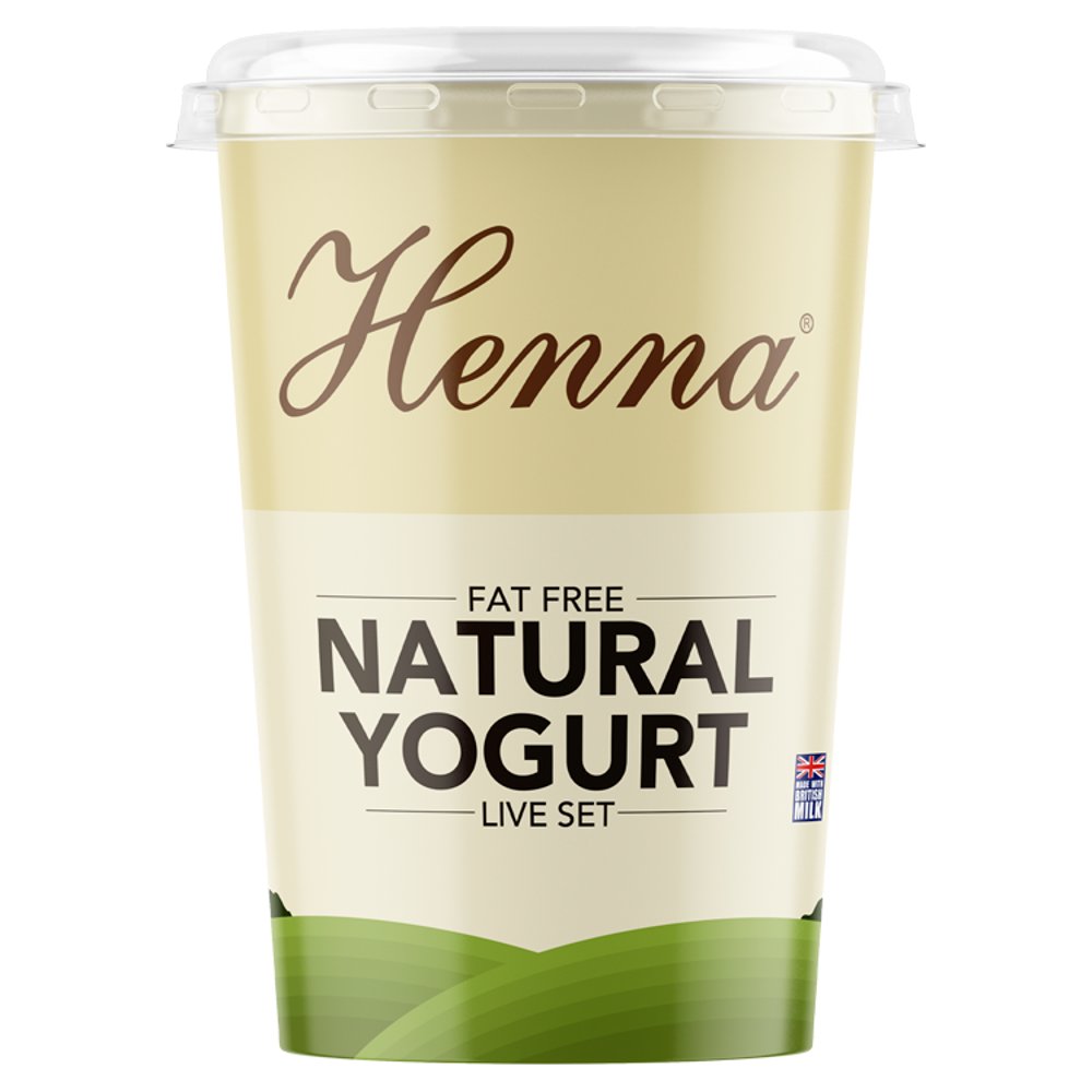 Henna Natural Yoghurt - SMALL Fat Free Live Set 400g
