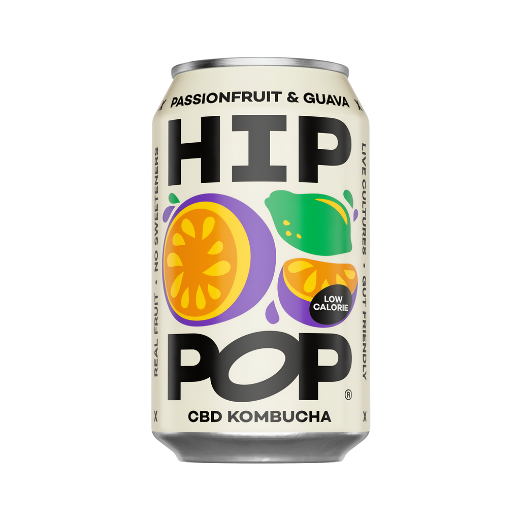 Hip Pop CBD Kombucha - Passionfruit and Guava 15mg X 12 X 330ml