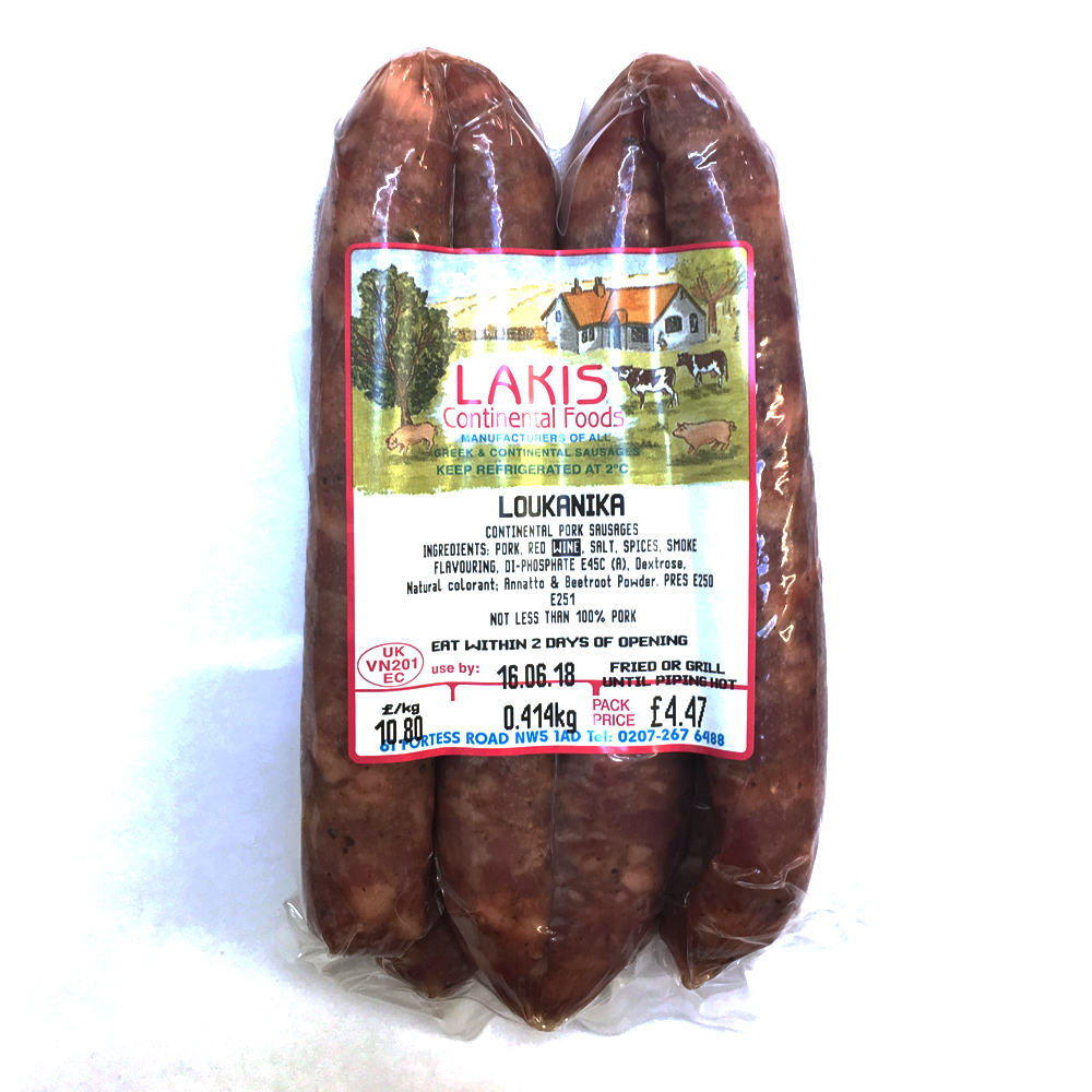 Lakis Continental Meats £/KG - Loukanika Sausage 8s