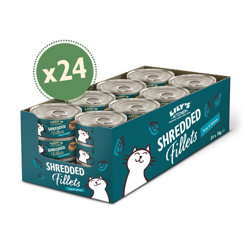 [30% OFF] LilysKitchen Pet Food - CAT Shredded Tuna Salmon CSFTS70 X 24 X 70g