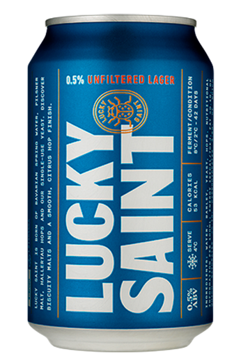 Lucky Saint Alcohol Free Lager - Unfiltered 0.5%ABV Can X 12 X 330ml