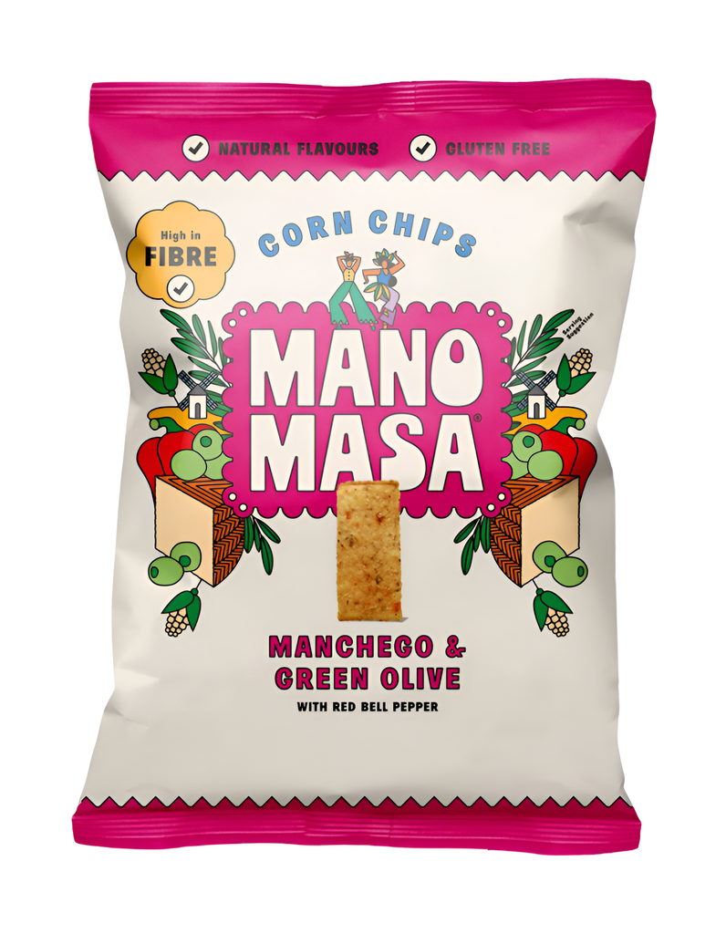 [15% OFF] Manomasa Tortillas Chips - Manchego & Green Olive X 12 X 140g
